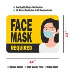 Face Mask Required Sign Sticker, 10 Pack 3.5″x2.5 – Premium European Self-Adhesive Vinyl, Labels – Laminated for Ultimate UV, Weather, Water and Fade Resistance – Indoor & Outdoor & Car
