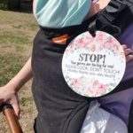 THREE LITTLE TOTS – Flower Stop No Touching Baby Car Seat Sign or Stroller Tag – CPSIA Safety Tested