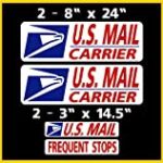 Mail Delivery Magnetic Sign Rural Carrier Magnet 4 Piece Set Dark Blue