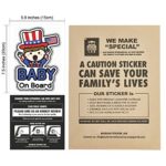 GEEKBEAR Baby on Board Sticker and Decal (US boy, 1 Pack) – Baby Bumper Car Sticker – Baby Window Car Sticker – Baby in Car Sticker – Cute Safety Caution Decal Sign for Cars