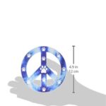 Imagine This 4-3/4-Inch by 4-3/4-Inch Peace Sign Car Magnet, Blue
