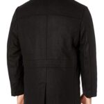 LONDON FOG Men’s Amity 34″ Wool Blend Car Coat with Scarf, Black, Large