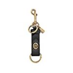 Coach Valet Black Leather Trigger Snap Bag Charm Key Ring – #F39865