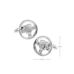 Steering Wheel Cufflinks Race Car Driver Metal Cuff Links