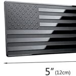 LFPartS USA Embossed Stainless Steel Metal Flag for Cars, Trucks Black 5″x3″