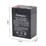 Eseegoo 6V 4.5AH Rechargeable Sealed Lead Acid (SLA) Battery Replace 6 Volt 4AH 5AH for Exit Sign, Emergency Light, Lantern, Kids Ride On Car,Game Deer Feeder