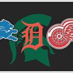 ATD Detroit Michigan Sport Teams Combined Logos Novelty Front License Plate Decorative Car Tag can Also be Used as a Door Sign