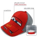 Disney Pixar Boys’ Cars Lightning McQueen Hat – Piston Cup Baseball Cap (Toddler/Boy), Size 2-4, Cars Red with Grey