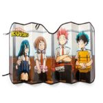 My Hero Academia Characters Accordion Sunshade for Windshield | Foldable Sun Visor Protector for Cars, Trucks, SUVs | Blocks UV Rays and Sun Glare | Anime Manga Gifts and Collectibles | 58 x 28 Inches