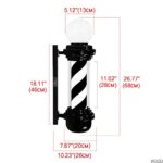 WDZD 27” Barber Pole Light, Hair Salon Open Sign, Barber Shop Rotating Black White LED Strips, IP54 Waterproof Save Energy, Wall Mount