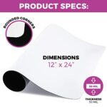 Set of 2 – 24” X 12” Car Door Magnets, Magnetic Car Signs, Flexible Magnetic Signs for Vehicles, White PVC Finish and Round Corners, Strong Durable Car Magnets, Magnetic Thickness 30 Mil.