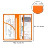 Miunice Car Registration and Insurance Holder, Premium Pu Leather Vehicle Glove Box Organizer, Prefect Car Essentials Wallet for Driver License, Cards & Essential Documents (Orange)