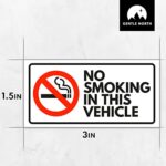 8 x No smoking stickers for vehicles & cars 3×1.5 inch – No smoking sign for business decals – Self-adhesive premium Vinyl – UV resistant, waterproof, anti scratch for Outdoor and Indoor