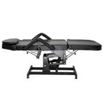 LCL Beauty Electric Height Adjustable Tattoo Facial Esthetician Chair Lash Treatment Bed Electric Lift Massage Spa Microblading Procedure Table (Black)