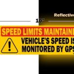 TOTOMO Red 10pk Vehicle Speed is monitored by GPS Speed limits are maintained sticker 10″x3.5″ Highly Reflective Premium Quality Car Safety Caution Sign #SDM-14R-10pk