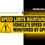 TOTOMO 10pk Vehicle Speed is monitored by GPS Speed limits are maintained sticker 10″x3.5″ Highly Reflective Premium Quality Car Safety Caution Sign #SDM-14-10pk