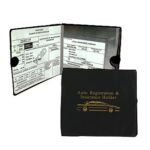 ESSENTIAL Car Auto Insurance Registration BLACK Document Wallet Holders 2 Pack – [BUNDLE, 2pcs] – Automobile, Motorcycle, Truck, Trailer Vinyl ID Holder & Visor Storage – Strong Closure On Each – Necessary in Every Vehicle – 2 Pack Set
