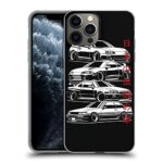 Compatible with iPhone 14 Pro Max Case Classic JDM Legends Japanese Super Racing Car Black White Soft & Flexible TPU Shockproof Print Transparent Phone Case Cover