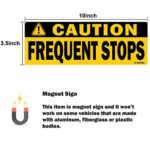 TOTOMO Caution This Vehicle Makes Frequent Stops Magnet 10″X3.5″ Reflective Magnetic Safety Warning Sign Sticker for Carrier delivery Car Amazon Flex Driver (2 Pack)