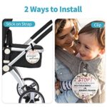 No Touching Newborn Baby Car Set Sign or Stroller Tag, Do Not Touch Baby Sign for Baby Girl, Baby Preemie No Touch Safety Sign with Hanging Straps and Clip (2 Pack Set)