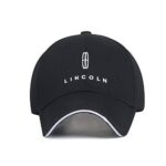 Westion Car Logo Embroidered Black Color Adjustable Baseball Caps for Men and Women Hat Travel Cap Car Racing Motor Hat (fit Lincoln)