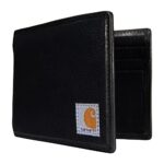 Carhartt Men’s Billfold Wallet, Canvas Leather Trim (Black), One Size