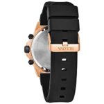 Bulova Men’s Marine Star Series A Rose Gold Stainless Steel 6-Hand Chronograph Quartz Watch, Black Silicone Strap Style: 98B104