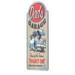 Open Road Brands Dad’s Garage Project Car Embossed Metal Sign – Funny Vintage Garage Sign for Dad – Great Gift Idea