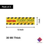 ‘ Caution: Student Driver/Screaming Parent’ Magnet – Bumper Stickers for A New Driver – Car Sign (12″ x 3″) Pack of 3