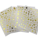 Impressed Authentic 5 Sheets Luxury Nail Art Stickers 500+ Gold Customized Nail Decals for Fake Nail Design Decorations and Salon Nails Accessories