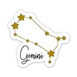Squiddy Gemini Sign Stars Constellation Zodiac Celestial – Vinyl Sticker for Car, Laptop, Notebook (5″ Wide)