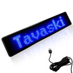 Tavaski LED Car Sign Message Board Bluetooth Connection by Smartphone Programmable Fit for Car Taxi Windows Windshield or Store Front Support Multi-language Texts Blue