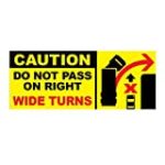 Caution Do Not Pass on Right Wide Turns Trailer Truck Vehicle Rear Car Decals Waterproof Vinyl Sticker