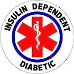 Insulin Dependent Diabetic Safety Sign Sticker Car Vehicle Window Bumper First Aid Safety Vinyl Decal (4 Inch Tall)