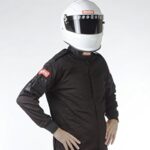 RaceQuip Racing Driver Fire Suit Jacket Single Layer SFI 3.2A/ 1 Black X-Large 111006
