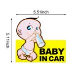 4 Piece Baby Board Sign Sticker for Car Baby in Car Decal Baby Kids Safety Signs Stickers Baby Car Sticker Baby Car Decal Reflective Kids Safety Warning