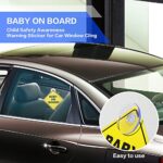 VAGURFO 2 Pack Baby on Board Warning Signs with Suction Cups,Removable Car Sign Decal Baby on Board Sticker for Cars, Weather Resistant,Child Safety Awareness Warning Sticker for Car Window Cling