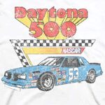 NASCAR Vintage Daytona 500 Shirt Racing Mens Graphic T-Shirt (White Daytona, Small)