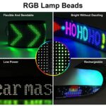 HOIOS LED Sign for Car Super Bright Programmable LED Sign USB 5V Flexible LED Matrix Panel For Store Hotel Bar Via Bluetooth APP Custom Text Pattern Animation Music Rhythm(26.77×4.72″)