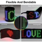 HOIOS Mini LED Sign 5V USB Scrolling LED Sign Bluetooth APP Control DIY Text Pattern Flexible LED Sign For Concert Store Party Car (6.69×2.75″)