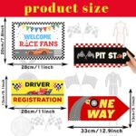 20 Pieces Race Car Party Sign Race Car Party Themed Directional Signs Funny Race Car Sign Car Cutouts Welcome Yard Outdoor Wall Sign Party Supplies Photo Props Backdrop Decoration Party Decor
