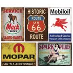 35 Pieces Reproduced Vintage Tin Signs, Gas Oil Retro Advert Antique Metal Signs for Garage Man Cave Bar Kitchen, Nostalgic Car Decor.8×12 Inch (35pcs vintage gas 1)