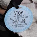 Three Little Tots – Blue Stop Please Look Don’t Touch Baby Car Seat Sign or Stroller Tag – CPSIA Safety Tested