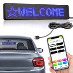 Leadleds LED Car Sign Message Board Bluetooth Connected Smartphone Programmable for Car Windows, Taxi, Store Front (Blue?