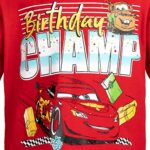 Disney Pixar Cars Lightning McQueen Birthday Toddler Boys Graphic T-Shirt Cars Red 3T