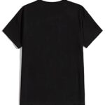 WDIRARA Men’s Car Letter Graphic Print Short Sleeve Round Neck T Shirt Tee Black Plaid L