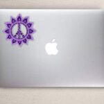 Purple Flower Peace Sign Sticker Car Motorcycle Bicycle Skateboard Laptop Luggage Decals Bumper Stickers Waterproof