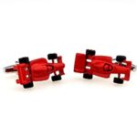 MRCUFF Indy F1 Red Formula One Car Auto Racing Race Pair Cufflinks in a Presentation Gift Box & Polishing Cloth