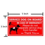 Service Dogs On Board Please Do Not Separate From Handler Sign,3×5 Inch Service Dogs Must Be On Leash Stickers?10 Pcs Per Pack