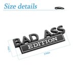 Car Bad Ass Edition Emblem, 3D Fender Badge Decal Car Sticker with 3M Adhesive, Auto Accessories for Tailgate Front Grille Hood Trunk, Car Replacement Compatible with Motorcycle SUV Truck